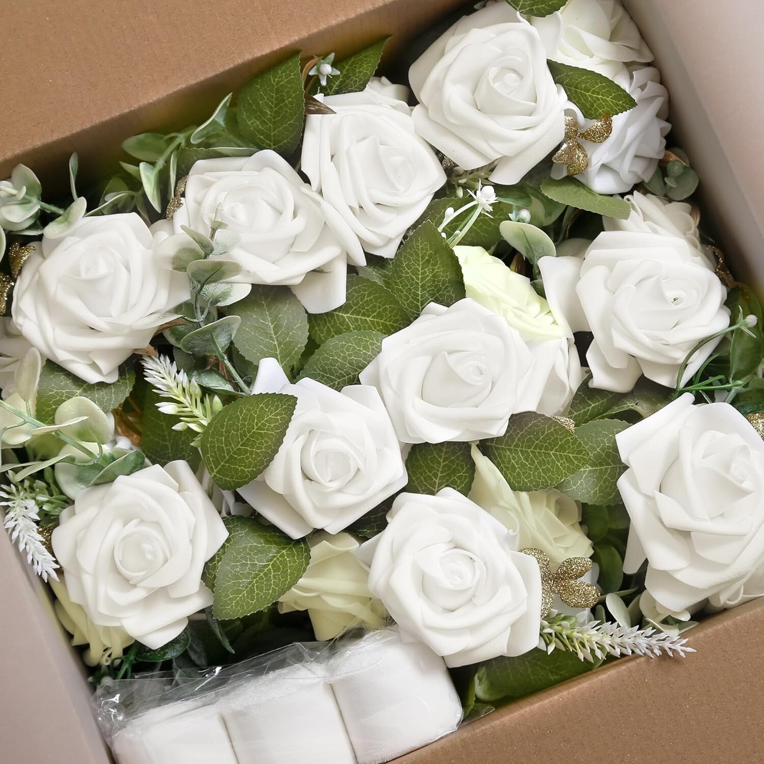 Beautifully Handmade Pew Flowers with Eucalyptus for Wedding Aisle Decoration