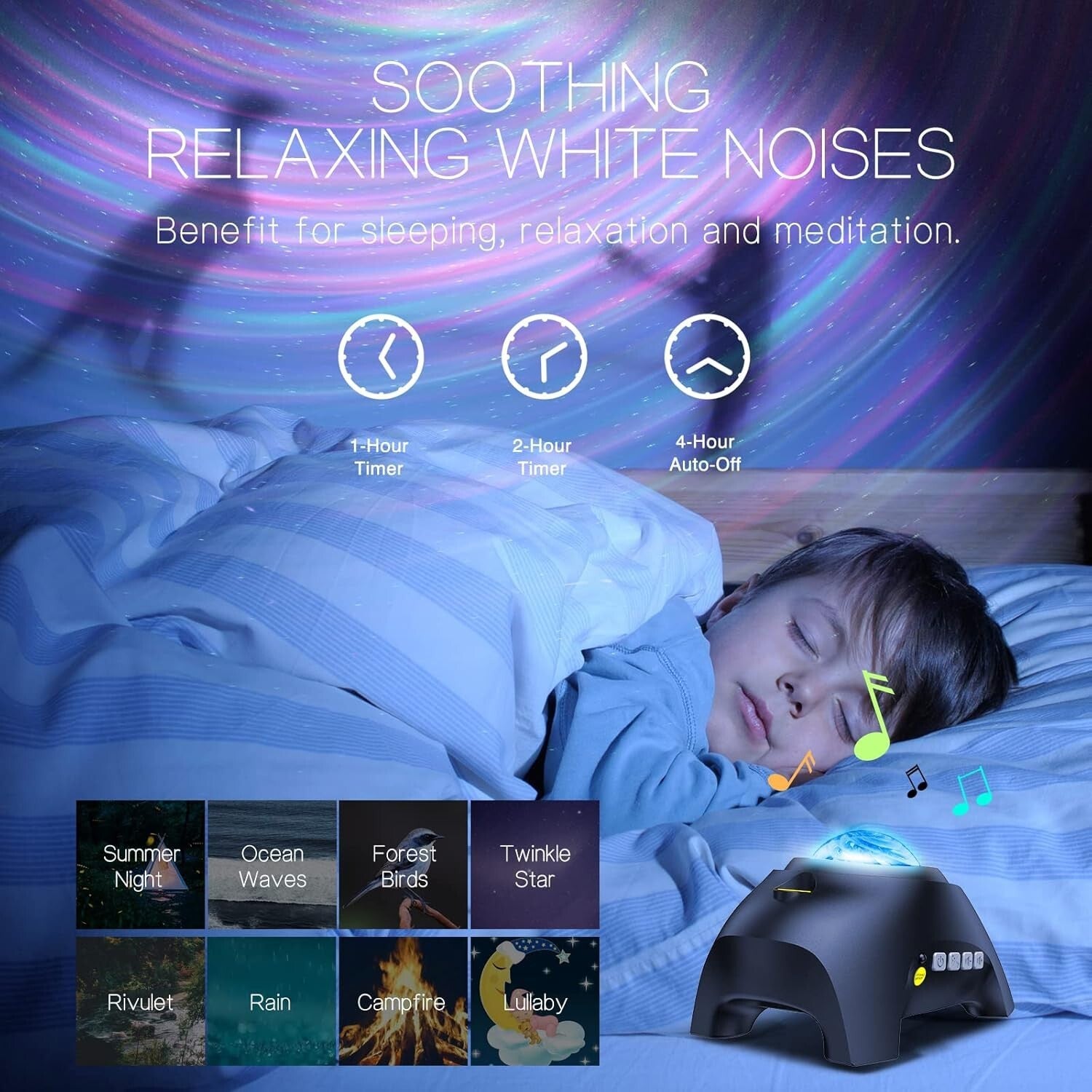 Bluetooth Galaxy Light Projector with 33 Modes & Remote Control for Home Decor