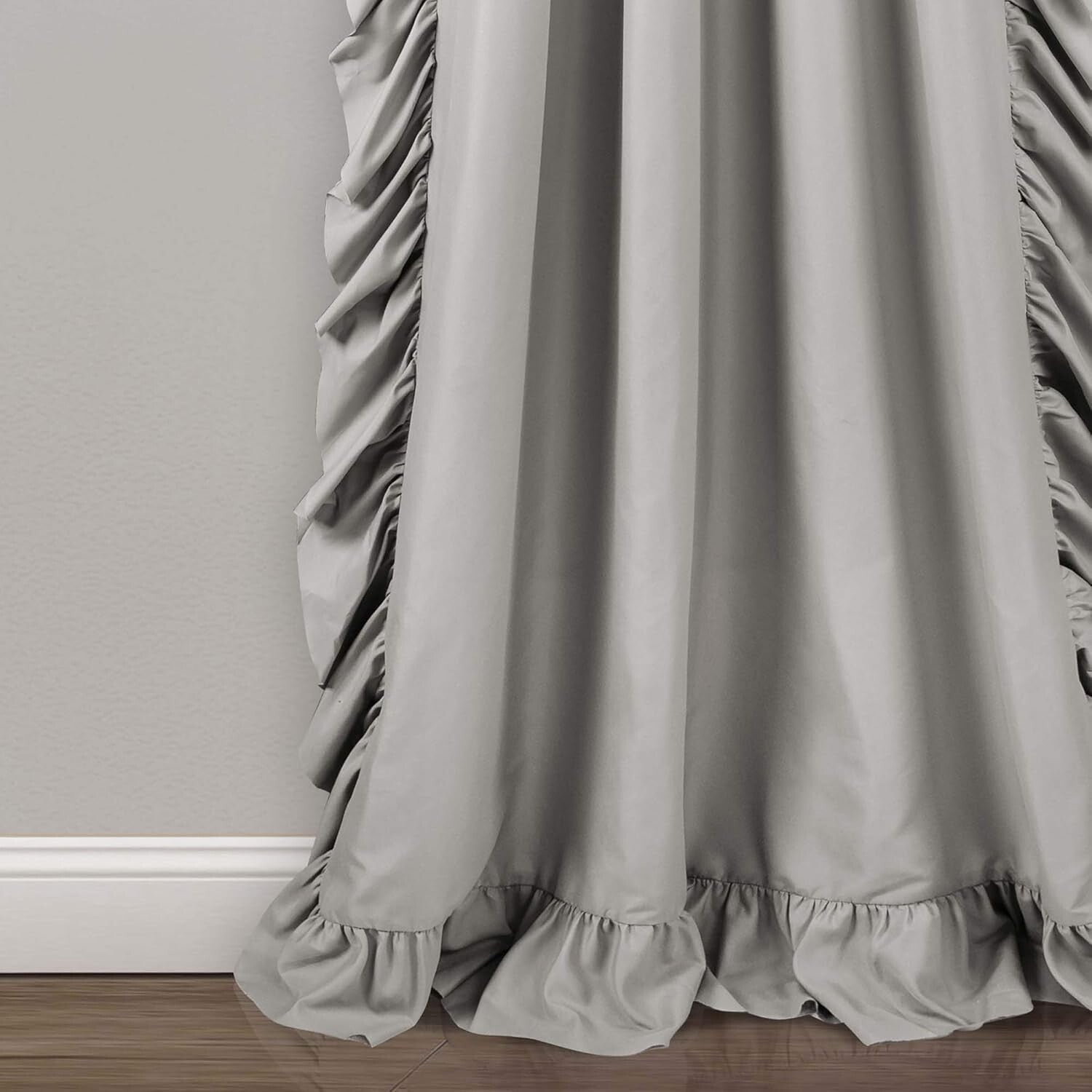 Flowy Reyna Curtain Set in Light Gray - 54" W x 84" L, Perfect for Any Room