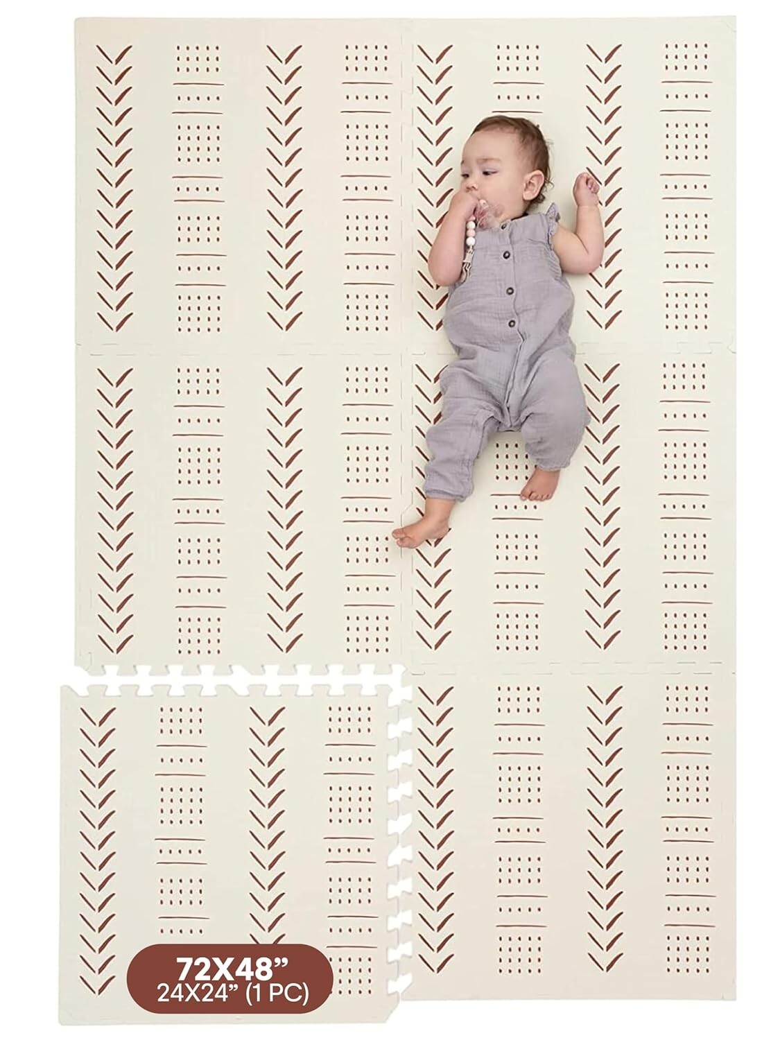 Extra-Large 72" x 48" Interlocking Play Mat - Safe Crawling Surface for Infants