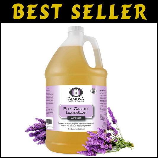 1 Gallon Pure Lavender Castile Liquid Soap - Eco-Friendly Multipurpose Cleanser