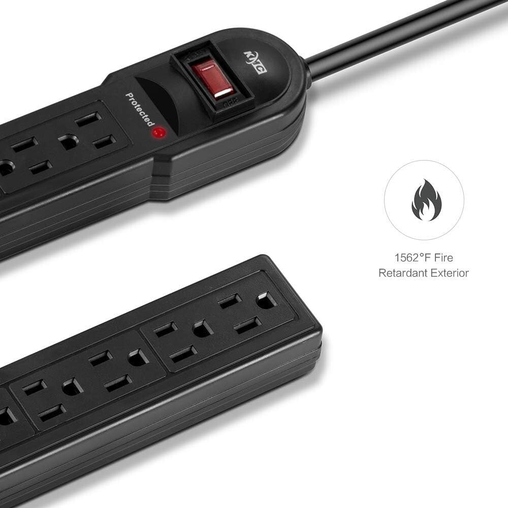 Compact 10-Pack 6-Outlet Surge Protectors with 2-Foot Cord – Always Prepared