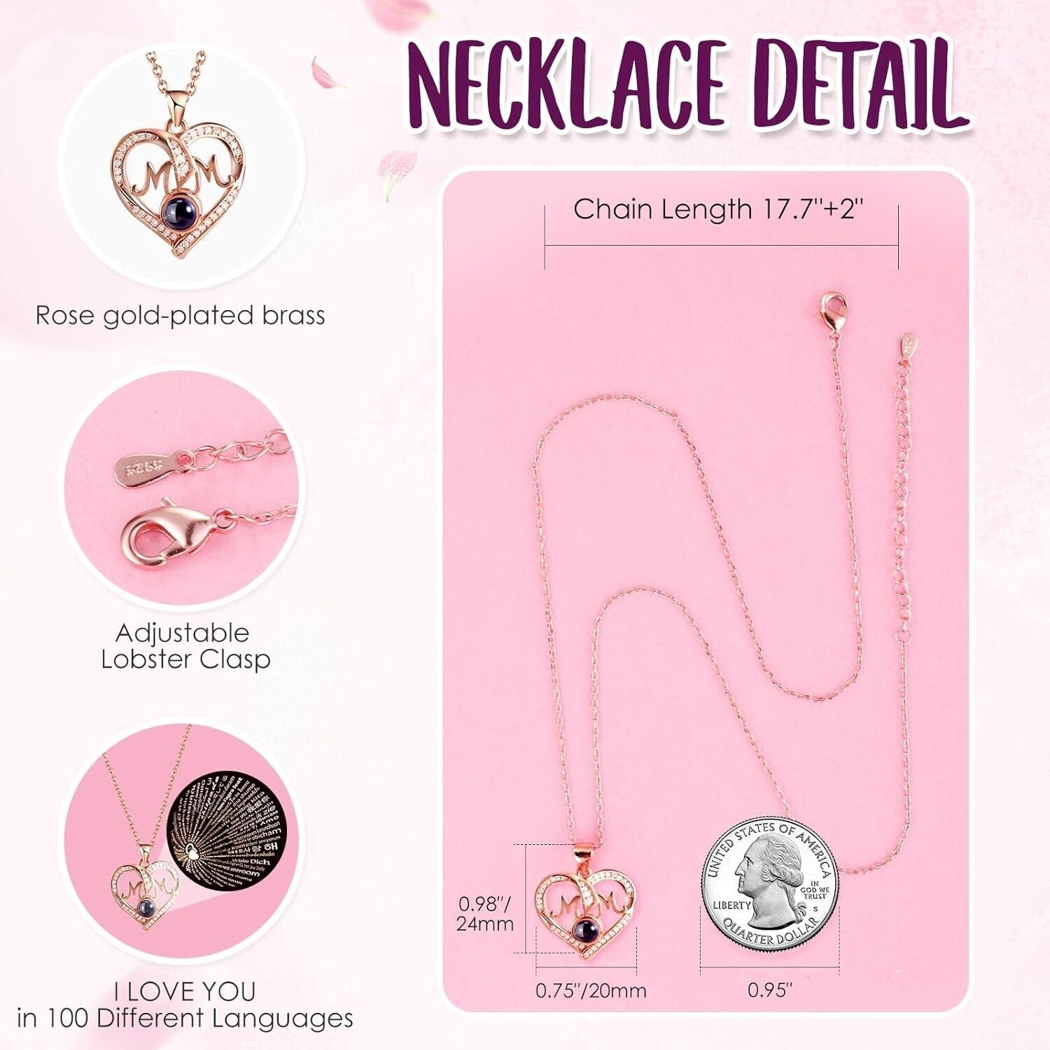 Charming Mother Gift Set: Eternal Roses & Adjustable I Love You Necklace