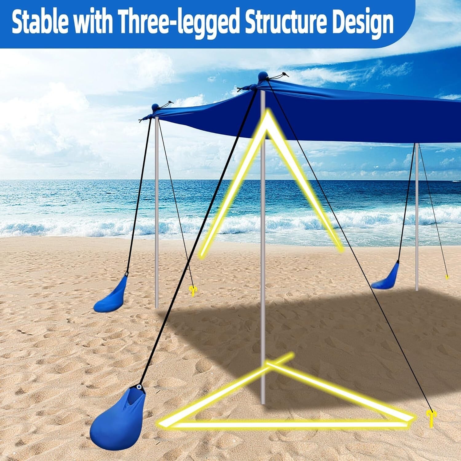 10×10FT Portable Beach Tent with UPF 50+ Sun Protection - Family Outdoor Shelter
