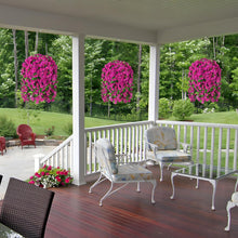 Load image into Gallery viewer, Colorful Faux Silk Hanging Flower Basket - Perfect for Year-Round Outdoor Charm
