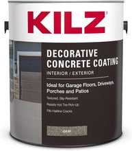 Load image into Gallery viewer, Water-Resistant Decorative Concrete Paint, 1 Gallon Gray for Driveways &amp; Patios