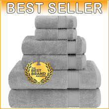 Load image into Gallery viewer, Ultra Soft 100% Cotton 6-Piece Towel Set - Quick Dry Light Gray Bath Essentials