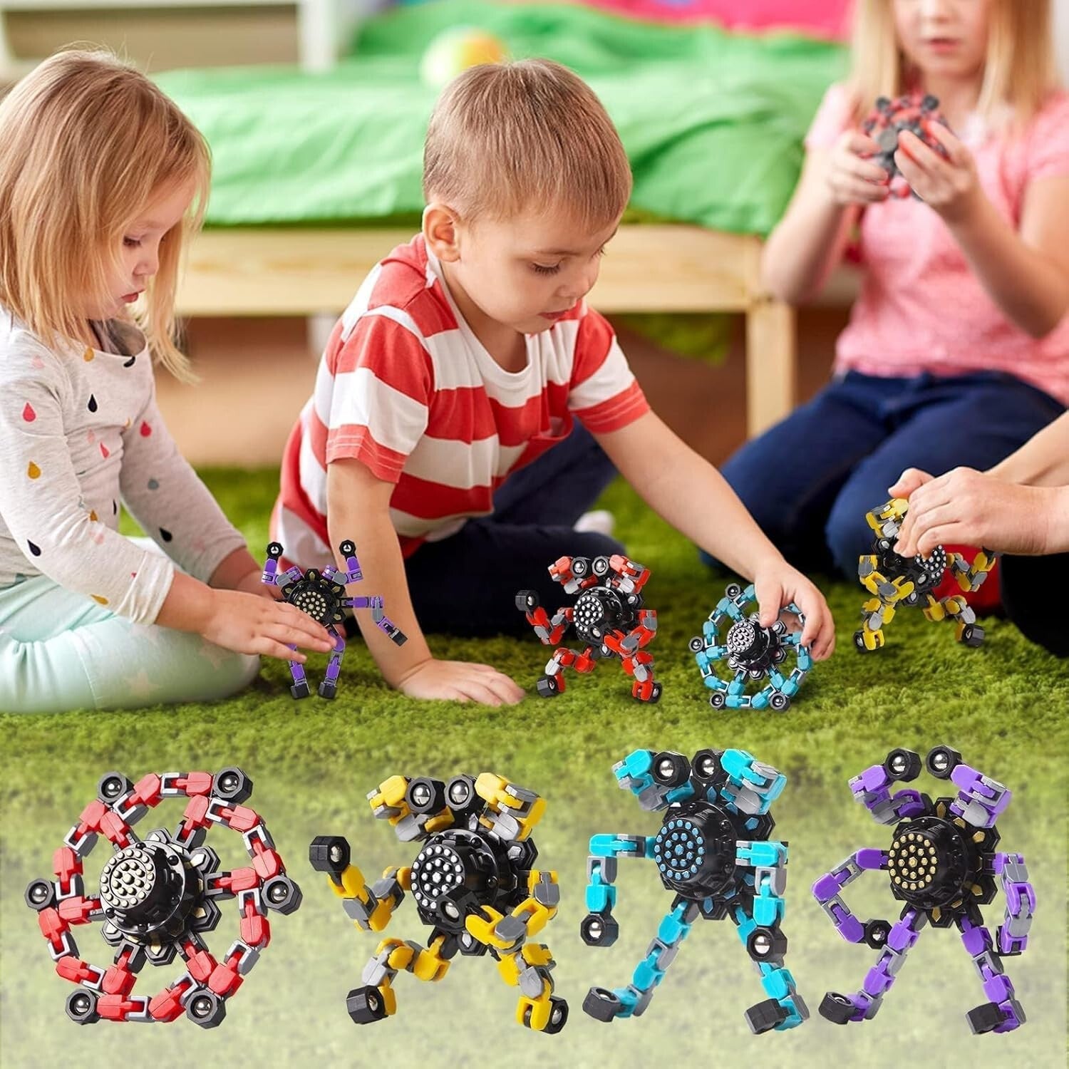 16 Transformable Fidget Spinners for Kids & Adults - Stress Relief Sensory Toys