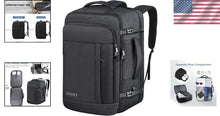 Load image into Gallery viewer, Convertible Carry-On Backpack - 50L Large Laptop &amp; Shoe Compartment Bag in Black