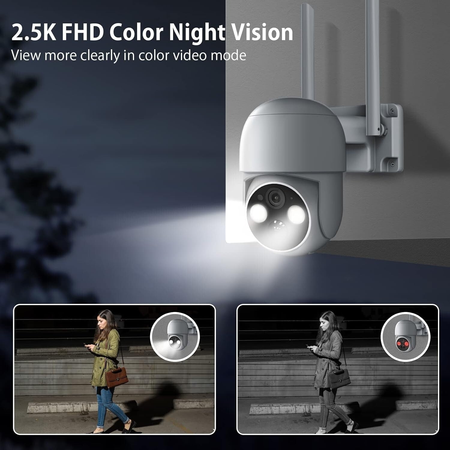 2-Pack Solar Powered 4MP Cameras with Night Vision & Cloud Storage Options