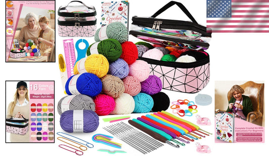 All-in-One Crochet Kit for Kids & Adults - 71 Pieces for Creative Projects