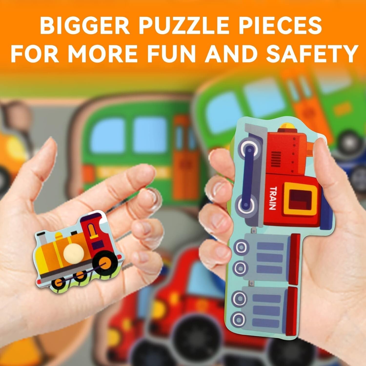 Wooden Educational Puzzle Set for Toddlers with Storage Rack - 6 Engaging Themes