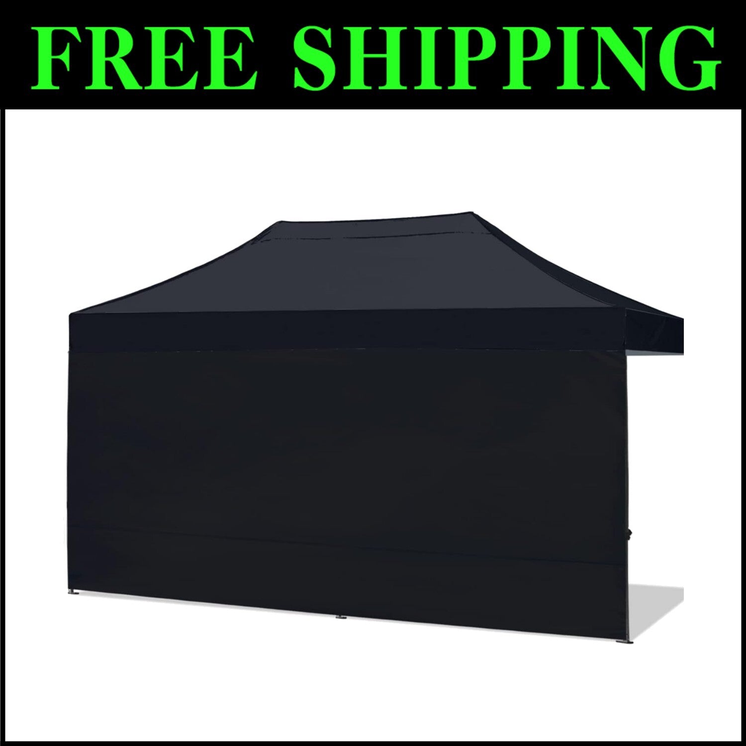 Durable Black Canopy Sidewall 10x20 FT - UV Protection for Outdoor Events