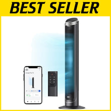 Load image into Gallery viewer, Contemporary Bladeless Tower Fan with Voice Control &amp; 12H Timer, 35dB Quiet
