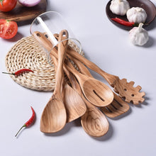 Load image into Gallery viewer, Unique Olive Wood 6pcs Cooking Utensil Set - 12-Inch, Chemical-Free Luxury