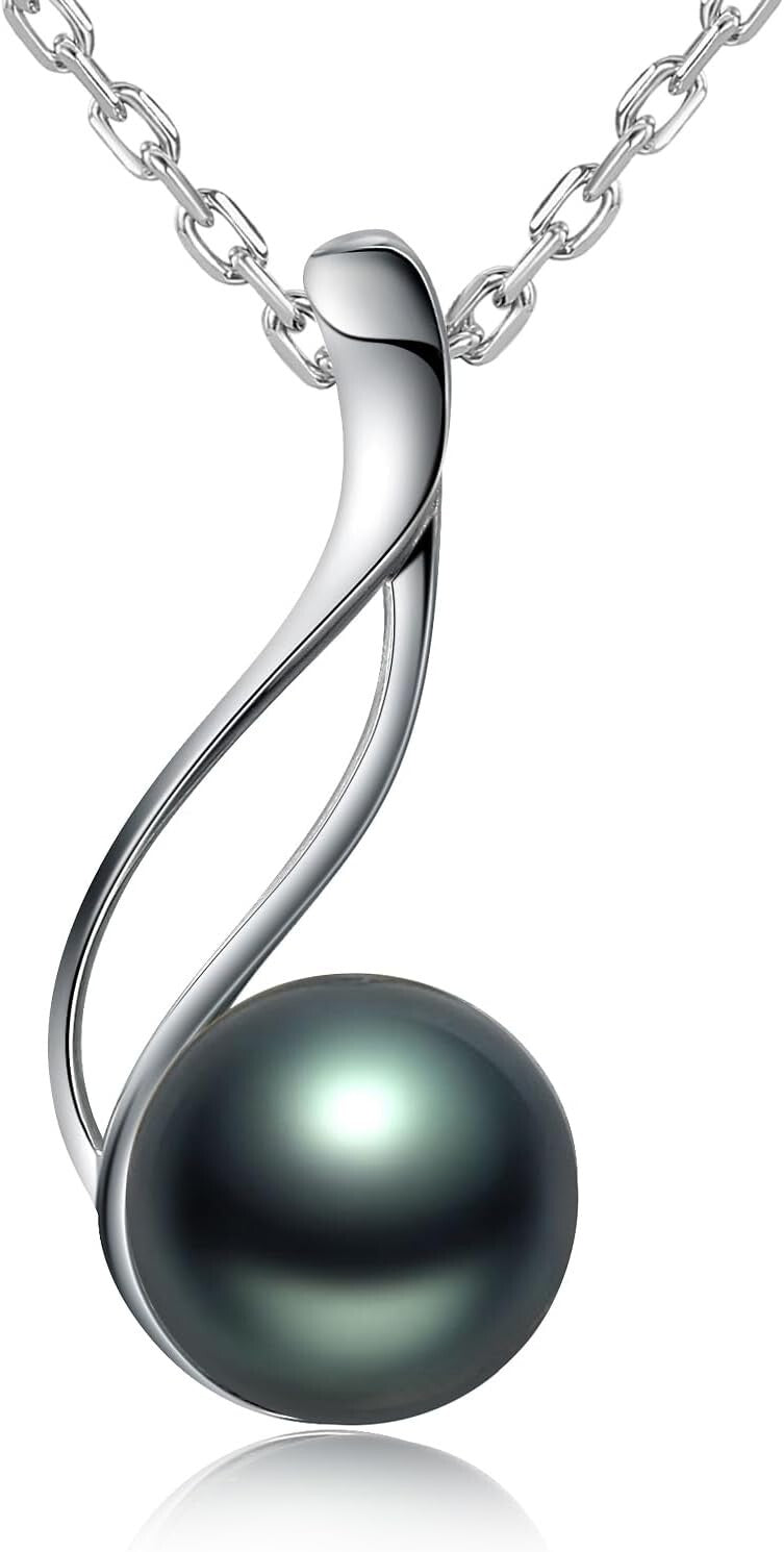 925 Sterling Silver Tahitian Black Pearl Pendant for Women - Timeless Gift