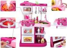 Load image into Gallery viewer, 53-Piece Play Kitchen Set with Temperature Sensing Sink for Engaging Role-Play