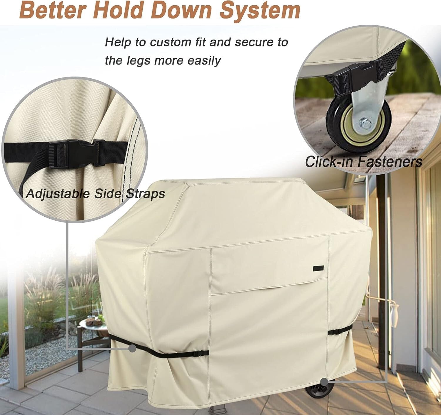 Waterproof 60-Inch BBQ Grill Cover with UV Protection & Ventilation Features