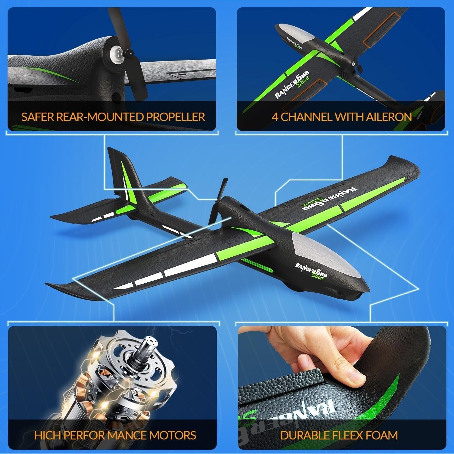 Beginner-Friendly 4CH Remote Control Plane - Fun Aerobatics for Young Aviators