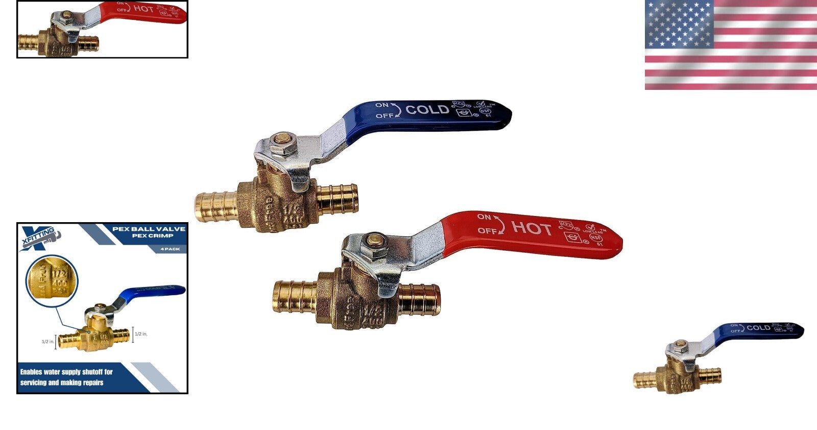 20-Pack 1/2" PEX Brass Ball Valves Hot & Cold for Reliable Plumbing Solutions