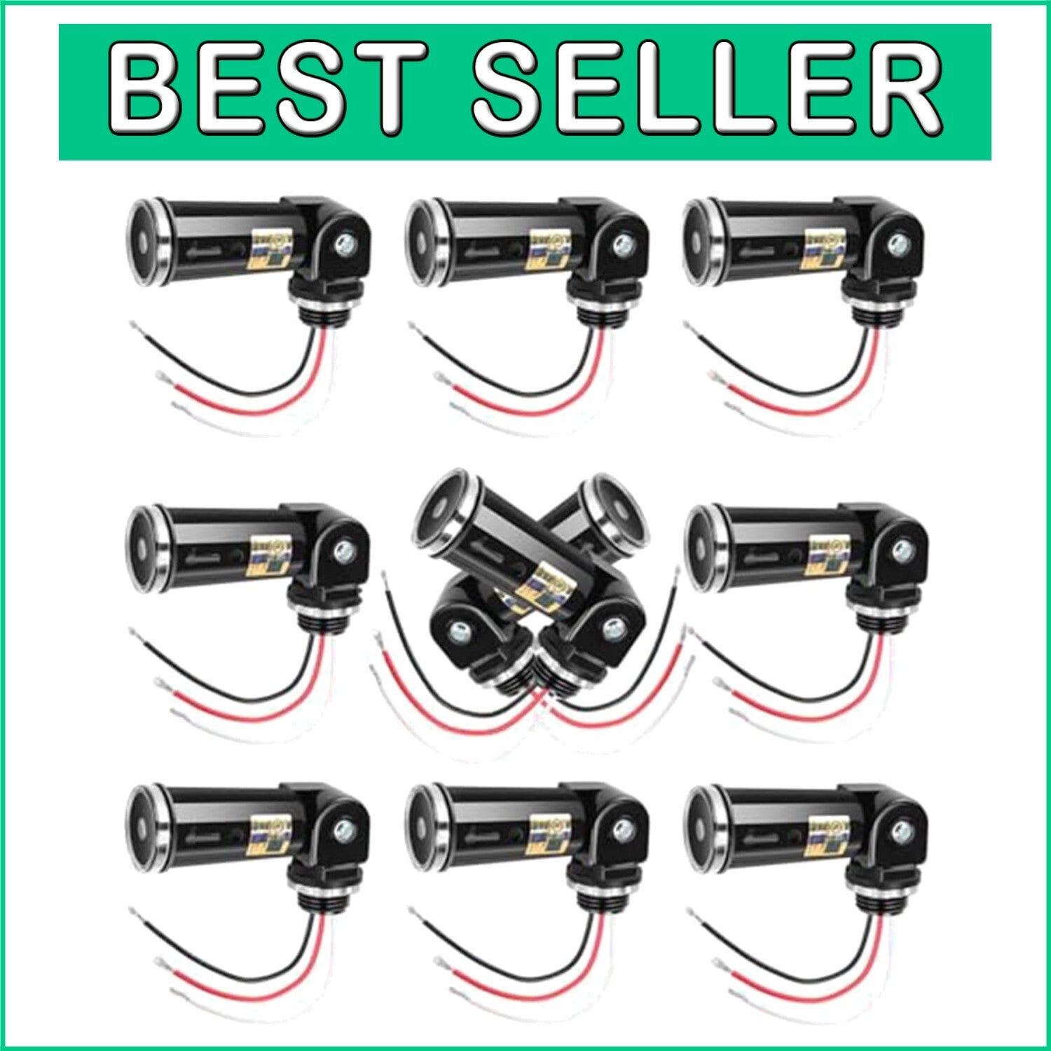 10-Pack Outdoor Photo Cell Dusk to Dawn Sensors - Easy Install, Surge Protected