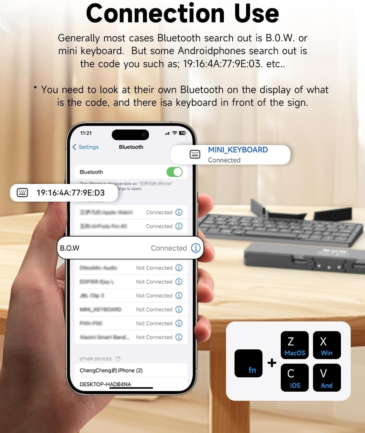 Lightweight Aluminum Travel Keyboard with Magnetic Bracket for Tablets & Phones