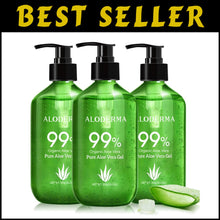 Load image into Gallery viewer, Hydrating Aloe Vera Gel - 99% Organic Formula for Face, Body &amp; Scalp, 3-Pack