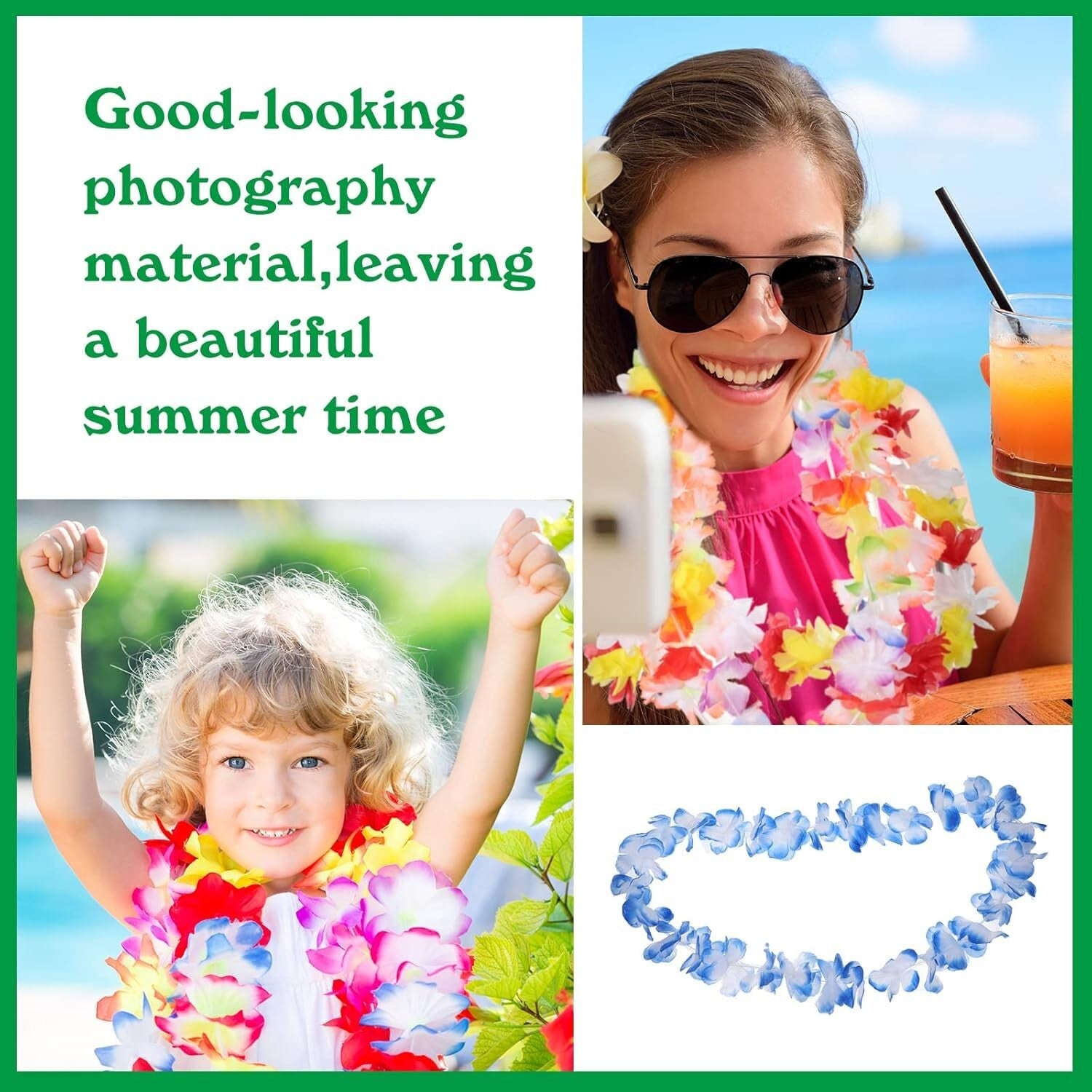 Vibrant 200 PCS Flower Lei Necklaces for Hawaiian Luau Parties & Beach Events
