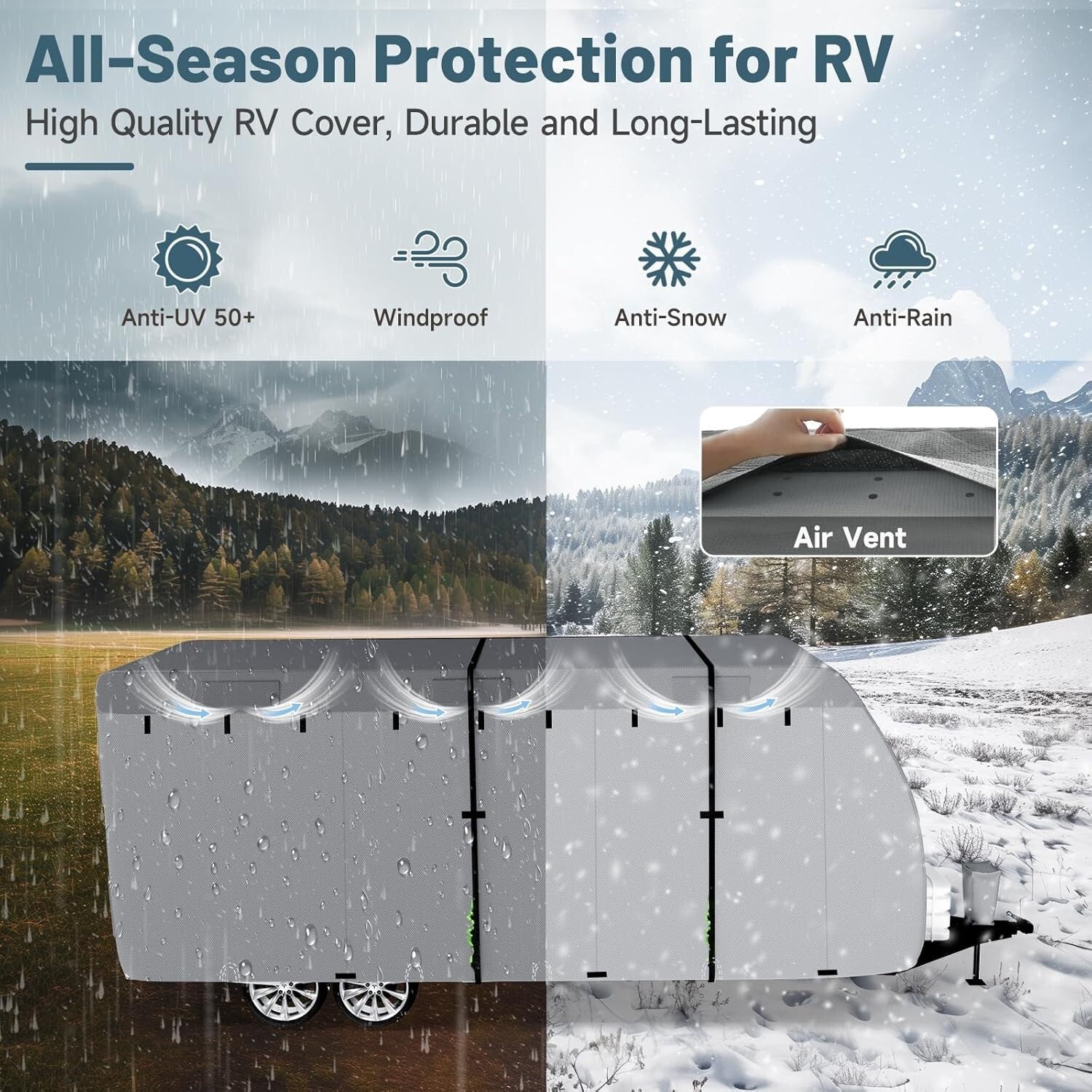 7-Layer Waterproof RV Cover for 16-18ft Trailers - Ultimate Protection Ensemble