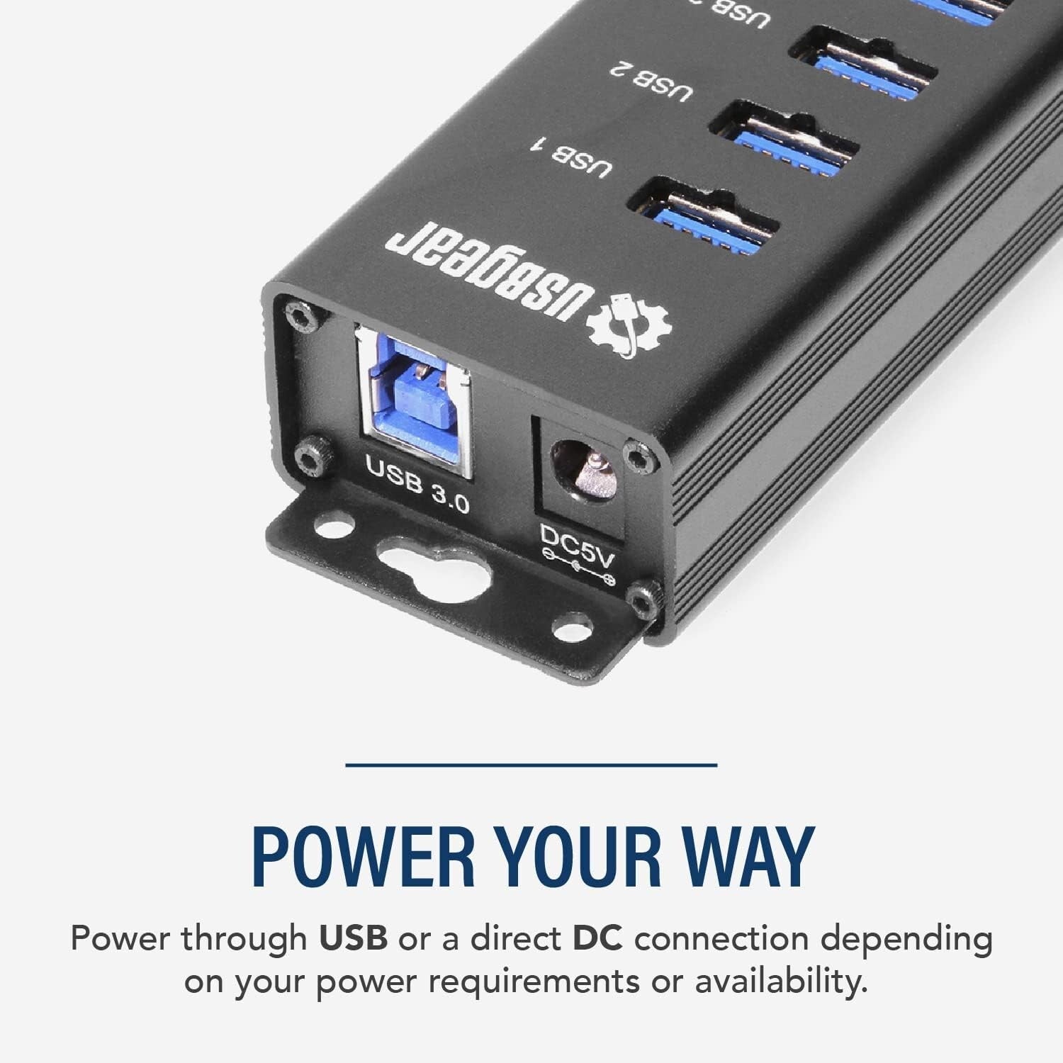 10-Port USB 3.2 Gen 1 Mountable Hub with Fast Charging and 5Gbps Transfer Speed