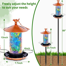 Load image into Gallery viewer, Solar-Powered Mosaic Bird Feeder Kit with Adjustable Height Pole – Unique Gift