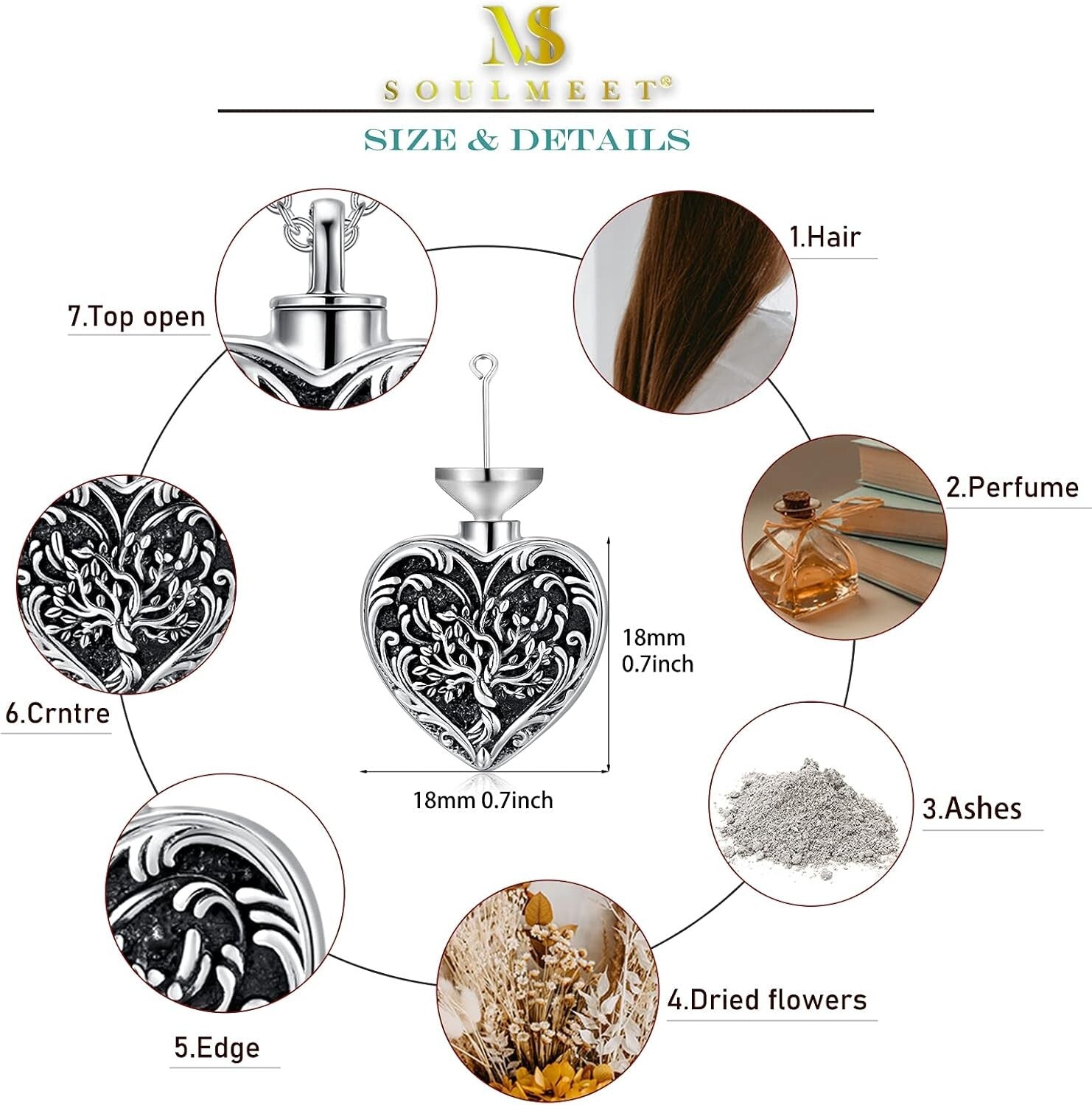 Adjustable Tree of Life Ashes Necklace in Sterling Silver - A Keepsake for All