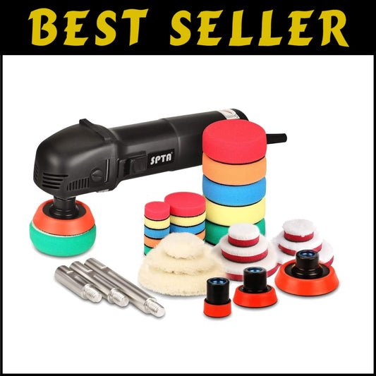 Powerful Corded Mini Polisher with Wool and Sponge Pads - Perfect for Car Care