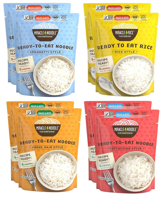 Keto-Friendly Variety Pack: Angel Hair, Fettuccine, & Shirataki Rice - Low Carb