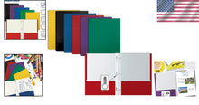 Load image into Gallery viewer, Vibrant 2-Pocket Paper Folders with Fasteners - Set of 100 in Assorted Colors