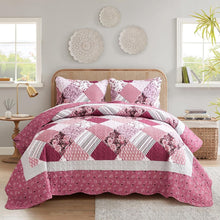 Load image into Gallery viewer, Elegant King Size Floral Pattern Bedspread - Lightweight, Reversible 3-Piece Set
