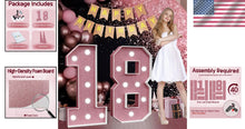 Load image into Gallery viewer, Illuminated Pink Number 18 - Mesmerizing Décor for Birthday &amp; Anniversaries
