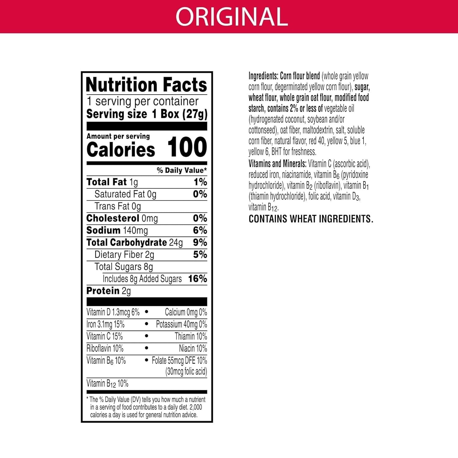 Kellogg's Original Breakfast Cereal - Healthy Fruity Rings, 70 Boxes of 0.95oz