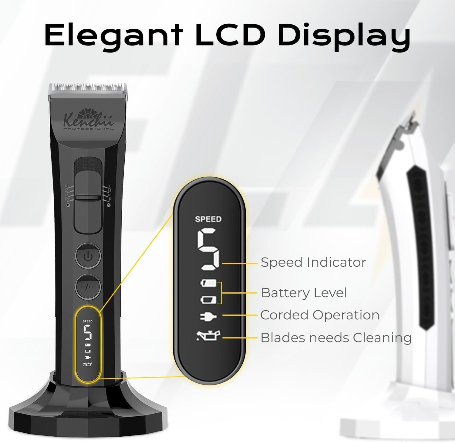 4-in-1 Cordless Dog Grooming Clippers - Quiet, Precision Trim Tool in White