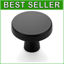 Load image into Gallery viewer, Stylish Round Matte Black Kitchen and Bath Cabinet Knobs - 1-1/4 Inch Pack of 40