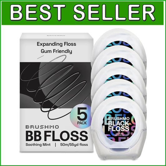 Advanced Black Floss - Expanding Mint Floss for Superior Plaque Control, 275 yd
