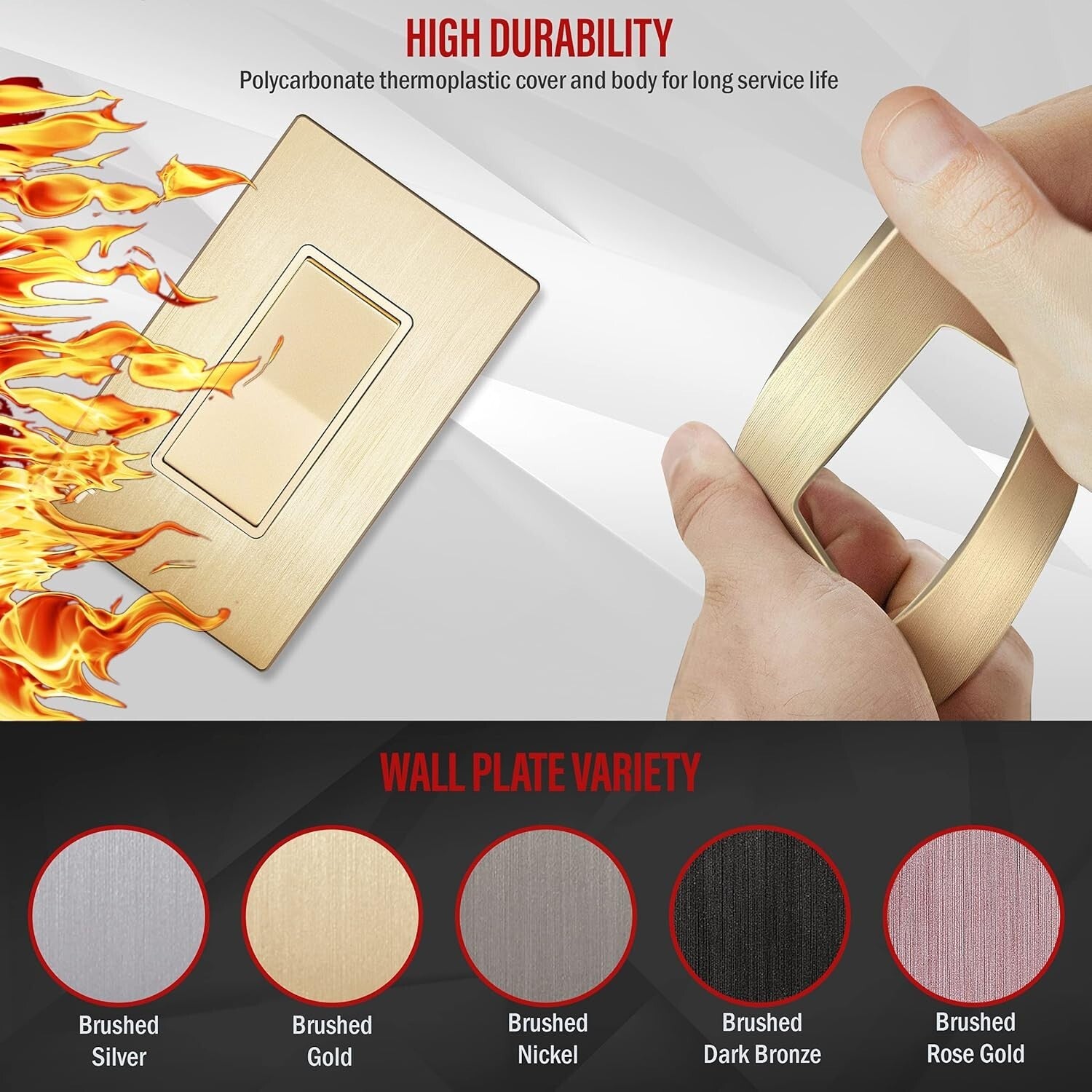 Versatile Gold Decorator Light Switch 15A 10 Pack - Ideal for Home & Commercial