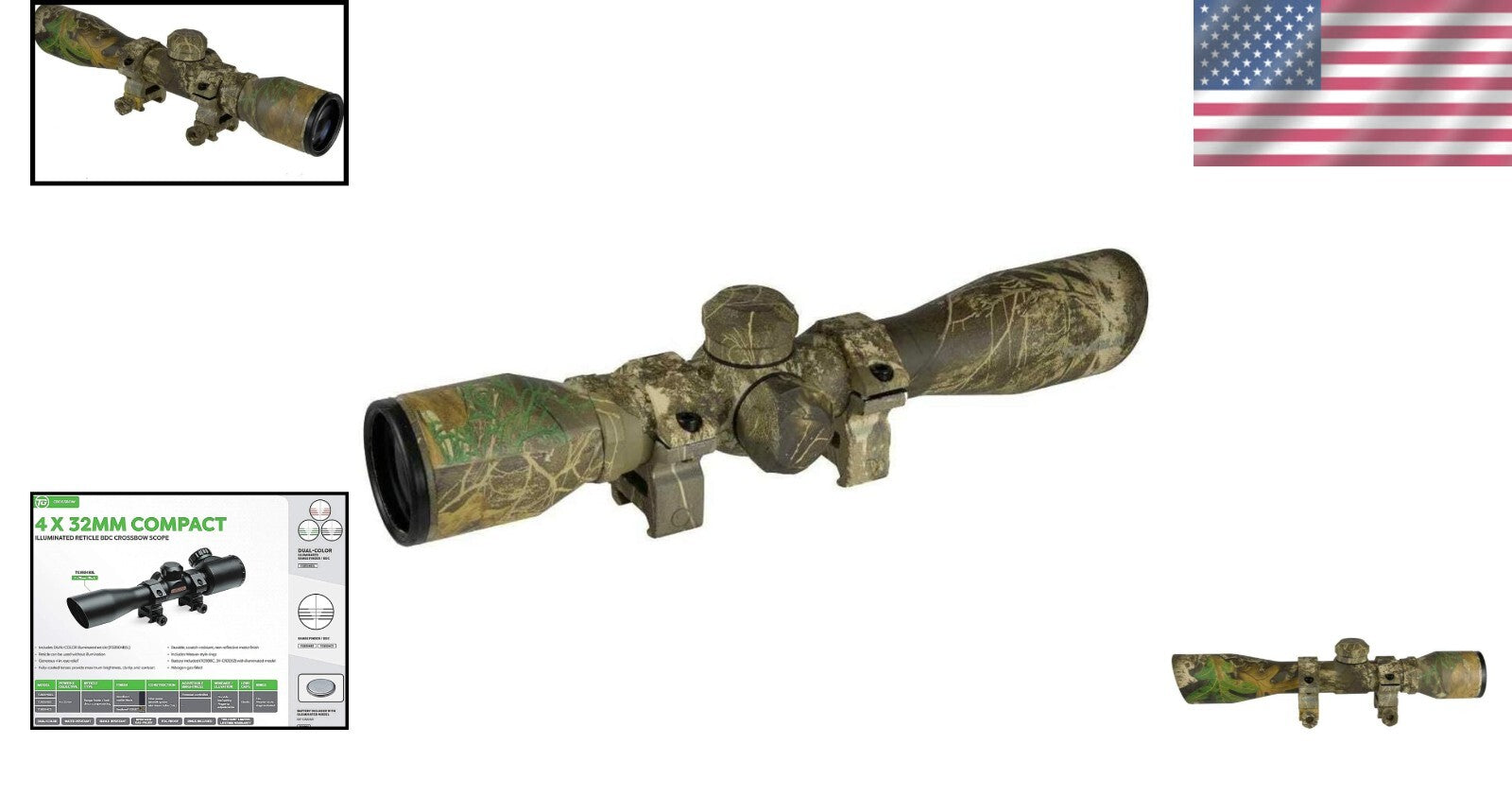 Durable and Compact 4x32 Crossbow Scope - Fog Proof & Scratch Resistant