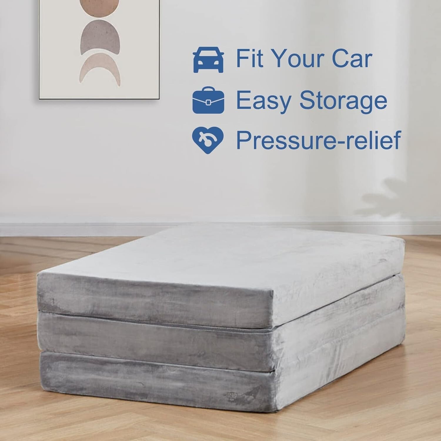 38x75 Waterproof Tri-Fold Mattress Topper with Removable Cover for Comfort