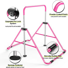 Load image into Gallery viewer, Foldable Kids Gymnastics Bar, Adjustable 35-51” with Safety Pad - Perfect Gift