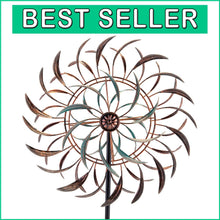 Load image into Gallery viewer, Large 15'' Copper Wind Spinner - Beautiful Kinetic Metal Yard Decor 360°