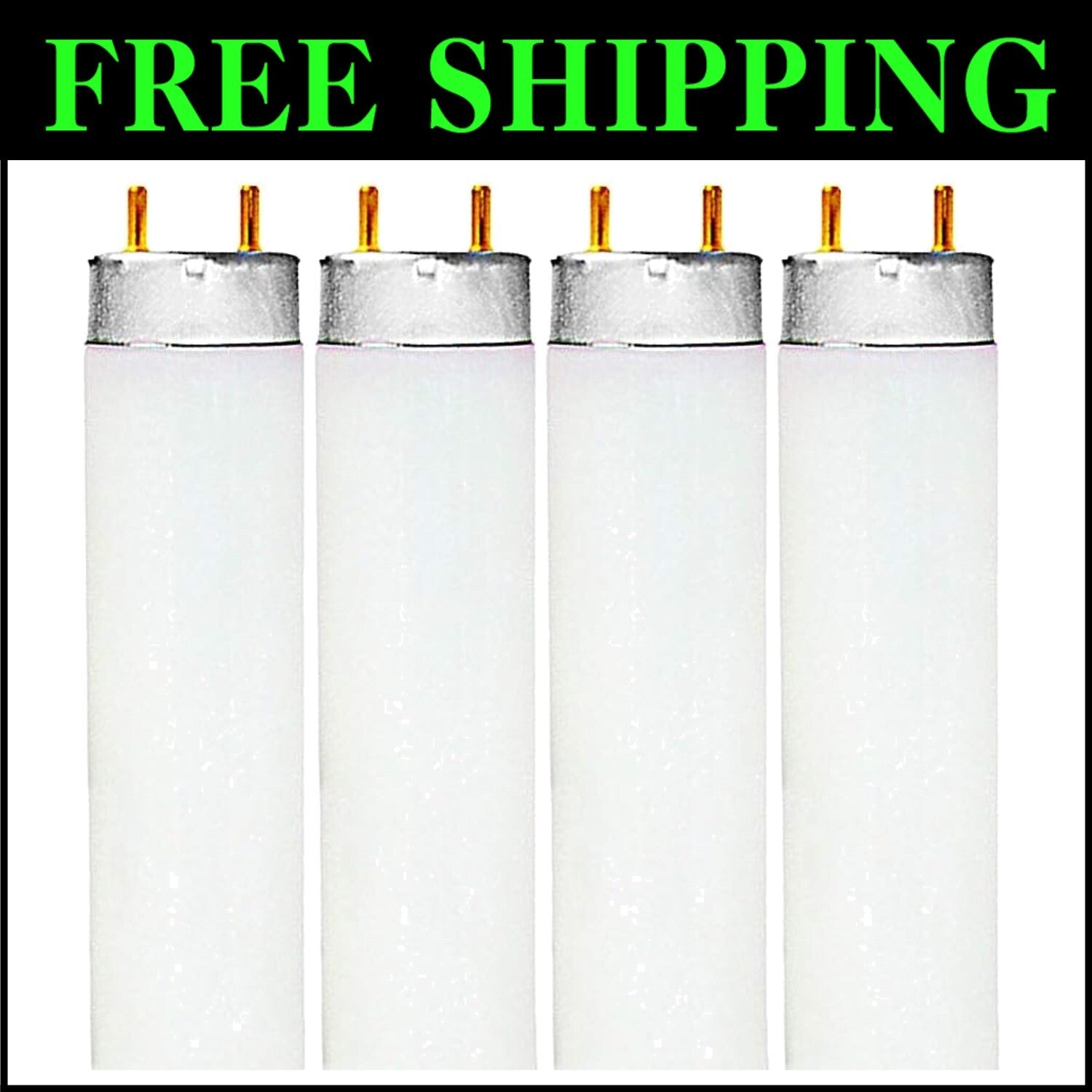 Brighten Spaces with 4-Pack 48 Inch T8 Fluorescent Tube Bulbs - 6500K Daylight