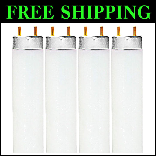 Brighten Spaces with 4-Pack 48 Inch T8 Fluorescent Tube Bulbs - 6500K Daylight