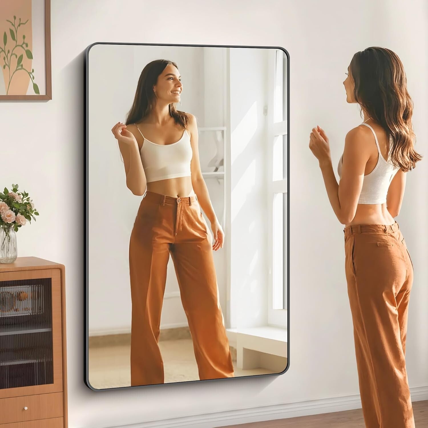 Stylish Rectangular Vanity Mirror 60" x 40" - Horizontal/Vertical Options