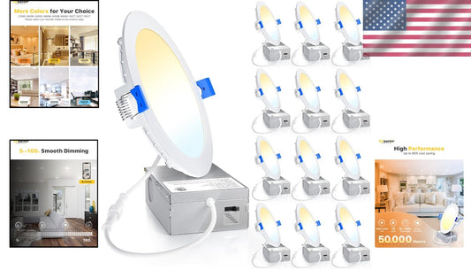 Energy-Efficient 6 Inch LED Recessed Lighting - 1050LM - ETL Certified Set